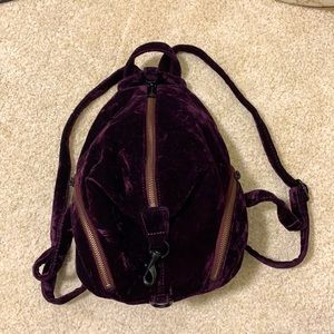 Rebecca Minkoff Dark Cherry Velvet Small Backpack